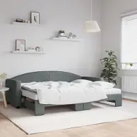 Prolenta Maison Exclusive - Canapé-lit convertible avec matelas gris foncé 80 x 200 cm en tissu