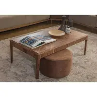AEA Stilvoller Couchtisch Brauner Rechteckiger Wohnzimmer Holz Couchtisch