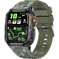 INF Montre Connectée Multifonctionnelle 2.0", Suivi Santé & Appel Bluetooth Vert