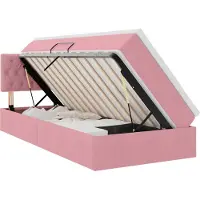 vidaXL Lit avec rangement et matelas Rose 90 x 200 cm Velours