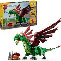 LEGO Creator 3-en-1 Le dragon médiéval, Jeu de construction, 715 pièces, Garçon 9 ans et plus