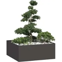 Prolenta Maison Exclusive - Bac à plantes noir 100x100x40 cm en acier