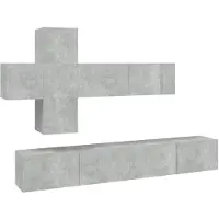 Syfax Ensemble de meubles TV 7 pcs Gris béton Bois d'ingénierie