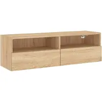 Syfax Meuble TV mural chêne sonoma 100x30x30 cm bois d'ingénierie