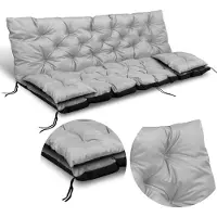 AIO Factory Coussin et dossier pour balançoire de jardin 150X60X50 Cm + 2 Coussins Coussin décoratif imperméable en gris clair
