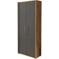 Dmora Saponara - Armoire 2 Portes, 79x188h cm Chêne Marron, 4 Étagères