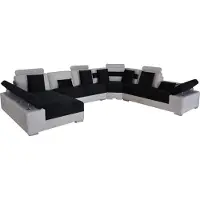 AEA Ledersofa Couch Wohnlandschaft Eck Garnitur Design Modern Sofa U-Form mit USB