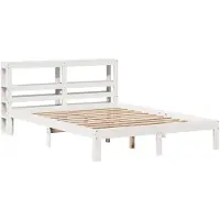 Syfax Cadre de lit avec tête de lit sans matelas blanc 120x190 cm