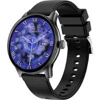 INF Montre Connectée Multifonctionnelle Métal, 4.64cm, Suivi Santé et Sport Le noir