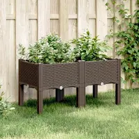 Prolenta Maison Exclusive - Jardinière sur pieds marron 80x40x42 cm PP