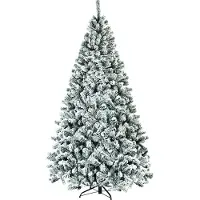 Northix Sapin de Noël artificiel, 225 cm, enneigé, support en métal
