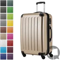 Hauptstadtkoffer Alex - Valise rigide extensible avec 4 roulettes Check-In Trolley Valise de voyage avec soufflet extensible Check-In Bagages 158cm Hardcase Luggage 65 cm, 74 litres,Champagne