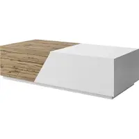 Mirjan 24 Table basse Ceelias, table basse moderne pour salon avec espace de rangement, table basse industrielle (couleur : blanc / Wotan)