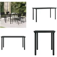 vidaXL Table de jardin noir 140x70x74 cm Acier et verre - Table de jardin à manger - Table de jardin à manger - Outdoor Esstisch - Terrassentisch