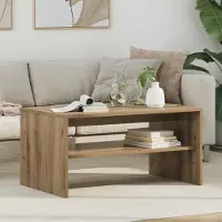 Prolenta Maison Exclusive - Table basse en chêne artisanal 80 x 50 x 40 cm Matériau dérivé du bois