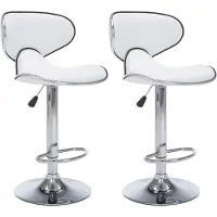 Syfax Tabourets de bar 2 pcs blanc similicuir