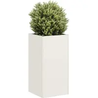 Prolenta Maison Exclusive - Bac à plantes blanc 40x40x80 cm Acier laminé à froid