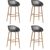 Prolenta Maison Exclusive - Lot de 4 tabourets de bar, gris