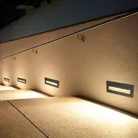 Silamp Balise LED en Saillie Rectangle 3W 220V 65° Noire IP65 pour Escaliers - Blanc Neutre 4000K - 5500K