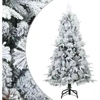 Syfax Sapin de Noël artificiel à branches pliantes, duveteux de neige