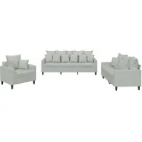 vidaXL Ensemble de canapés 3 pièces avec coussins gris clair velours