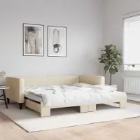 Prolenta Maison Exclusive - Canapé-lit convertible crème 100 x 200 cm en tissu