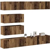 Syfax Ensemble de meuble TV mural 6 pcs vieux bois bois d'ingénierie