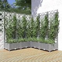 Prolenta Maison Exclusive - Jardinière avec treillis Gris clair 120x120x121,5 cm PP
