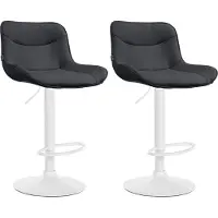CLP 2x Vonore chaise de bar - simili cuir, structure chromée - Gris