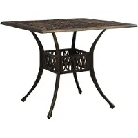 Syfax Table de jardin Bronze 90x90x73 cm Aluminium coulé