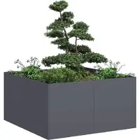 Prolenta Maison Exclusive - Bac à plantes anthracite 80x80x40 cm Acier laminé à froid