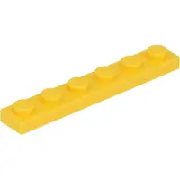 LEGO 1x6 plaque 3666 - 50 pièces jaune