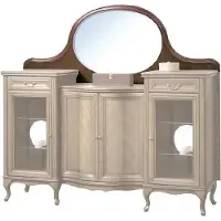 AEA Miroir sur pied classique en bois antique Modèle W-NL-Kr Miroir à poser