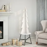 Prolenta Maison Exclusive - Sapin de Noël à décorer Blanc 112 cm Bois massif Pin