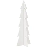 Syfax Arbre de Noël en bois pour décoration blanc 112 cm pin massif