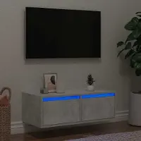 Prolenta Maison Exclusive - Meuble TV avec éclairage LED gris béton 75x35,5x25 cm