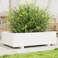 Prolenta Maison Exclusive - Bac à plantes blanc 90x60x26,5 cm Bois massif Pin