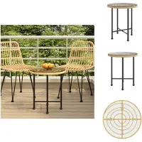 vidaXL Table de salle à manger Ø50 cm verre dur et acier - Tables de jardin