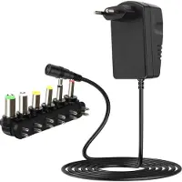 Avizar Max excell, Adaptateur secteur 30W Universel Réglable 3-12V avec 6 adaptateurs, Noir