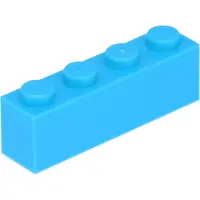 LEGO 100 pièces 3010 Brick 1x4 Part Basic Bricks 100 Bleu azur moyen
