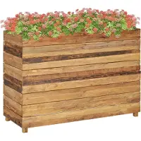 Syfax Lit surélevé 100x40x72 cm bois de teck recyclé et acier