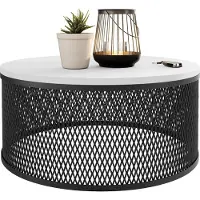 Mirjan 24 Table basse ronde FIZI - blanc arctique / noir