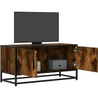 Prolenta Maison Exclusive - Meuble TV Chêne fumé 80x34,5x40 cm Matériau dérivé du bois et métal