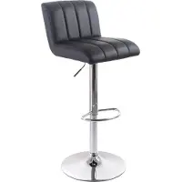 G21 Chaise de bar Malea, simili-cuir, noir matelassé