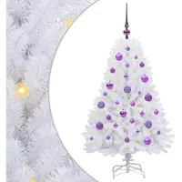 Syfax Sapin de Noël Artificiel à Branches Articulées Blanc 120 cm