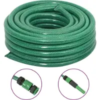 Syfax Tuyau d'arrosage avec jeu de raccords vert 0,75" 10 m PVC