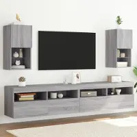 Prolenta Maison Exclusive - Meubles TV avec éclairage LED, lot de 2, gris Sonoma, 30,5 x 30 x 60 cm