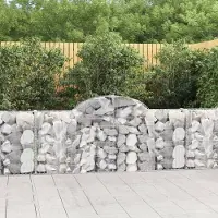 Prolenta Maison Exclusive - Paniers à gabions arqués 7 pcs 200x30x80/100 cm Fer galvanisé