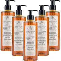 GFL PRIJA Shampooing douche 5 x 380ml Set - Gel douche & shampooing tonifiant 2 en 1 au ginseng - Naturel & Vegan friendly