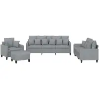 vidaXL Ensemble de canapés 4 pièces avec coussins Tissu gris clair